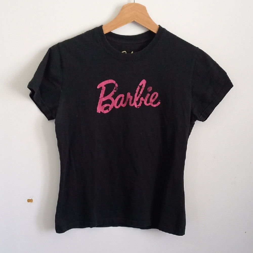 Barbie Black Top with Gold Print